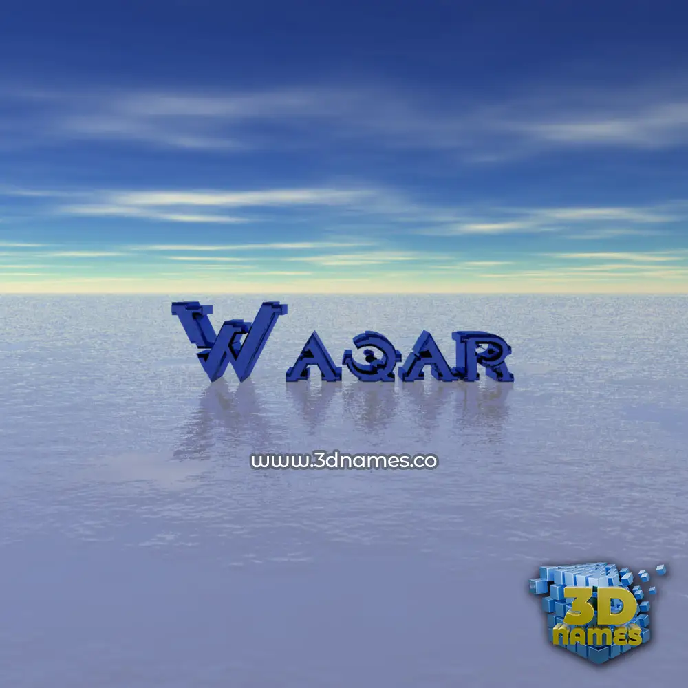waqar in Horizon style - 3D name wallpaper