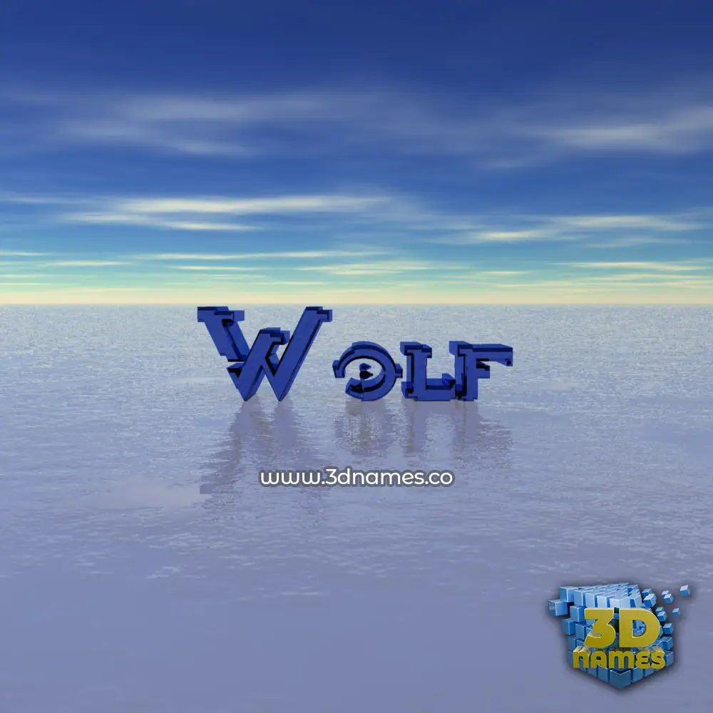 wolf in Horizon style - 3D name wallpaper