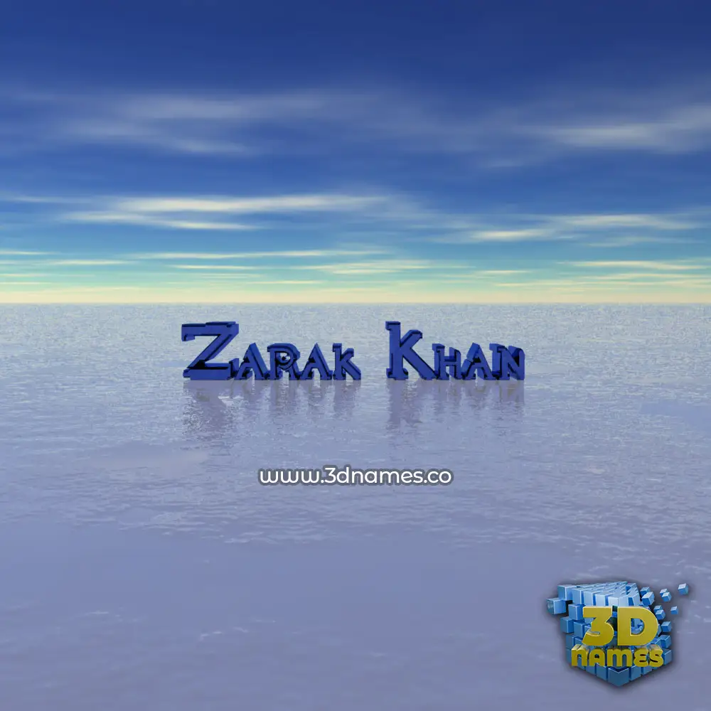 zarak khan in Horizon style - 3D name wallpaper
