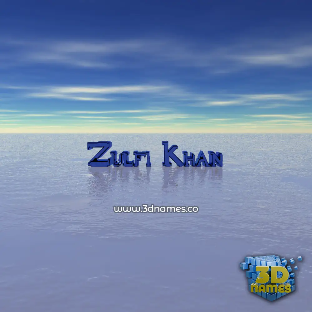 zulfi khan in Horizon style - 3D name wallpaper