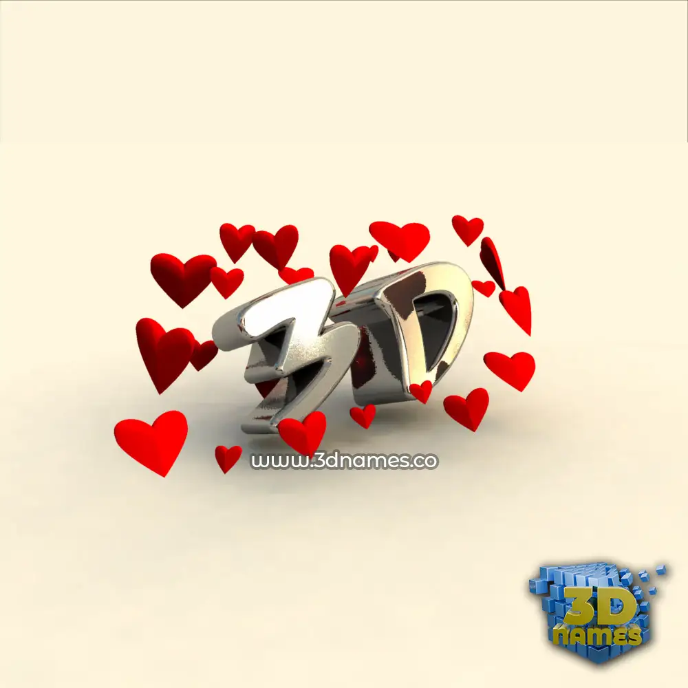 3d in In Love style - 3D name wallpaper