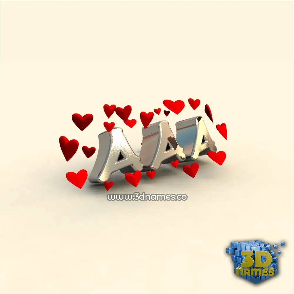aaa in In Love style - 3D name wallpaper