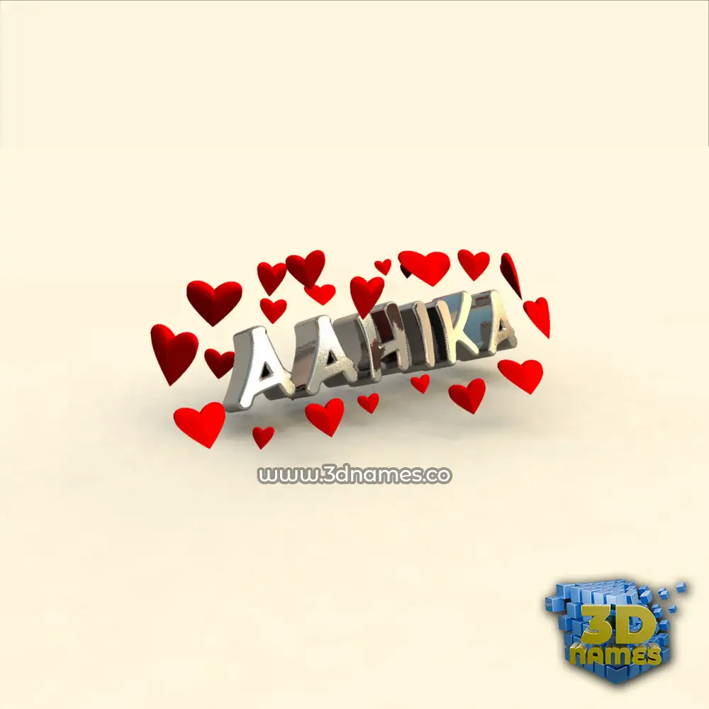 aahika in In Love style - 3D name wallpaper