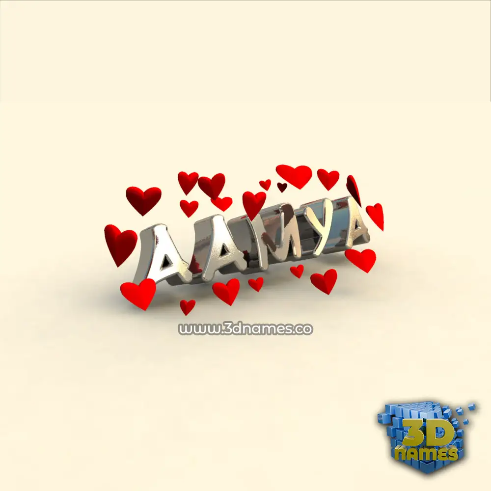 aamya in In Love style - 3D name wallpaper