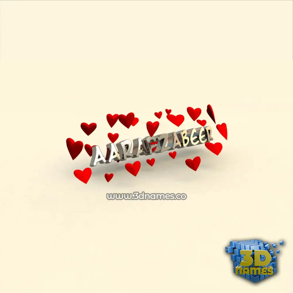 aarafzabeer in In Love style - 3D name wallpaper