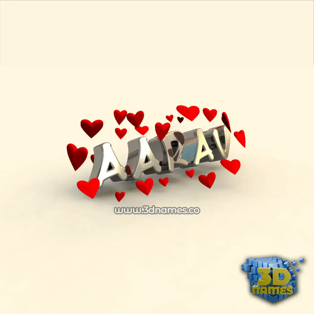 aarav in In Love style - 3D name wallpaper