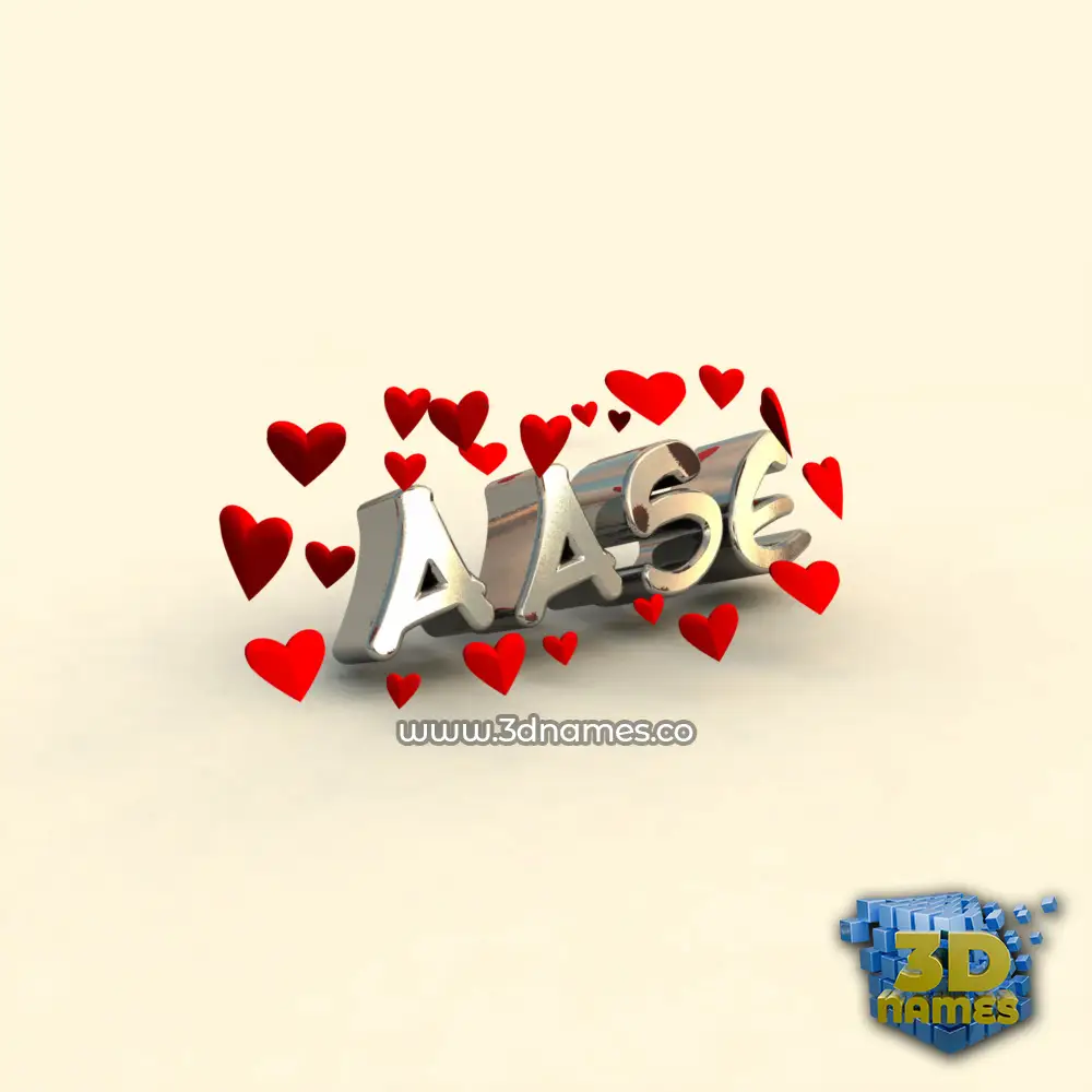 aase in In Love style - 3D name wallpaper