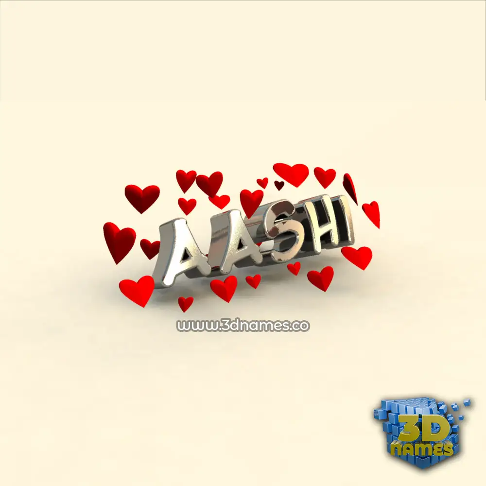 aashi in In Love style - 3D name wallpaper