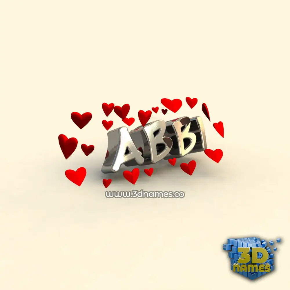 abbi in In Love style - 3D name wallpaper