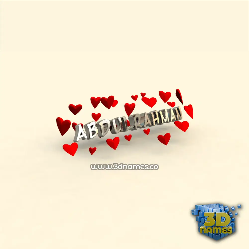abdulrahman in In Love style - 3D name wallpaper