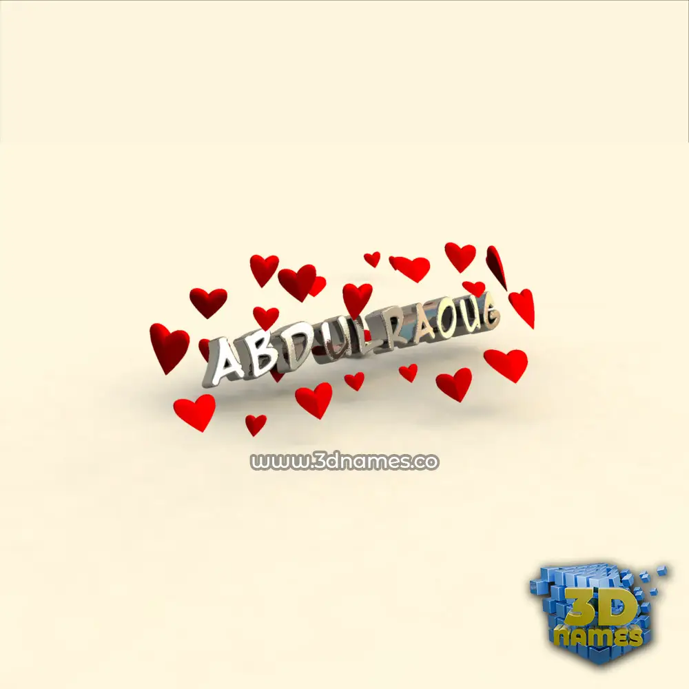 abdulraoug in In Love style - 3D name wallpaper