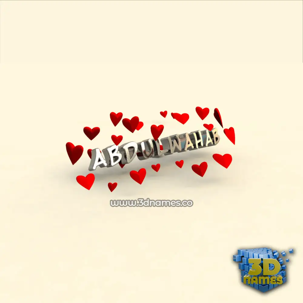 abdulwahab in In Love style - 3D name wallpaper