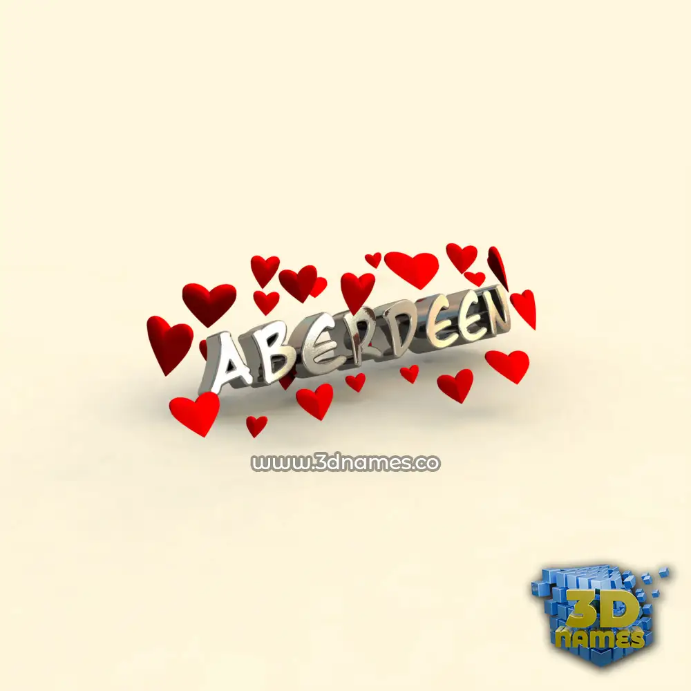 aberdeen in In Love style - 3D name wallpaper