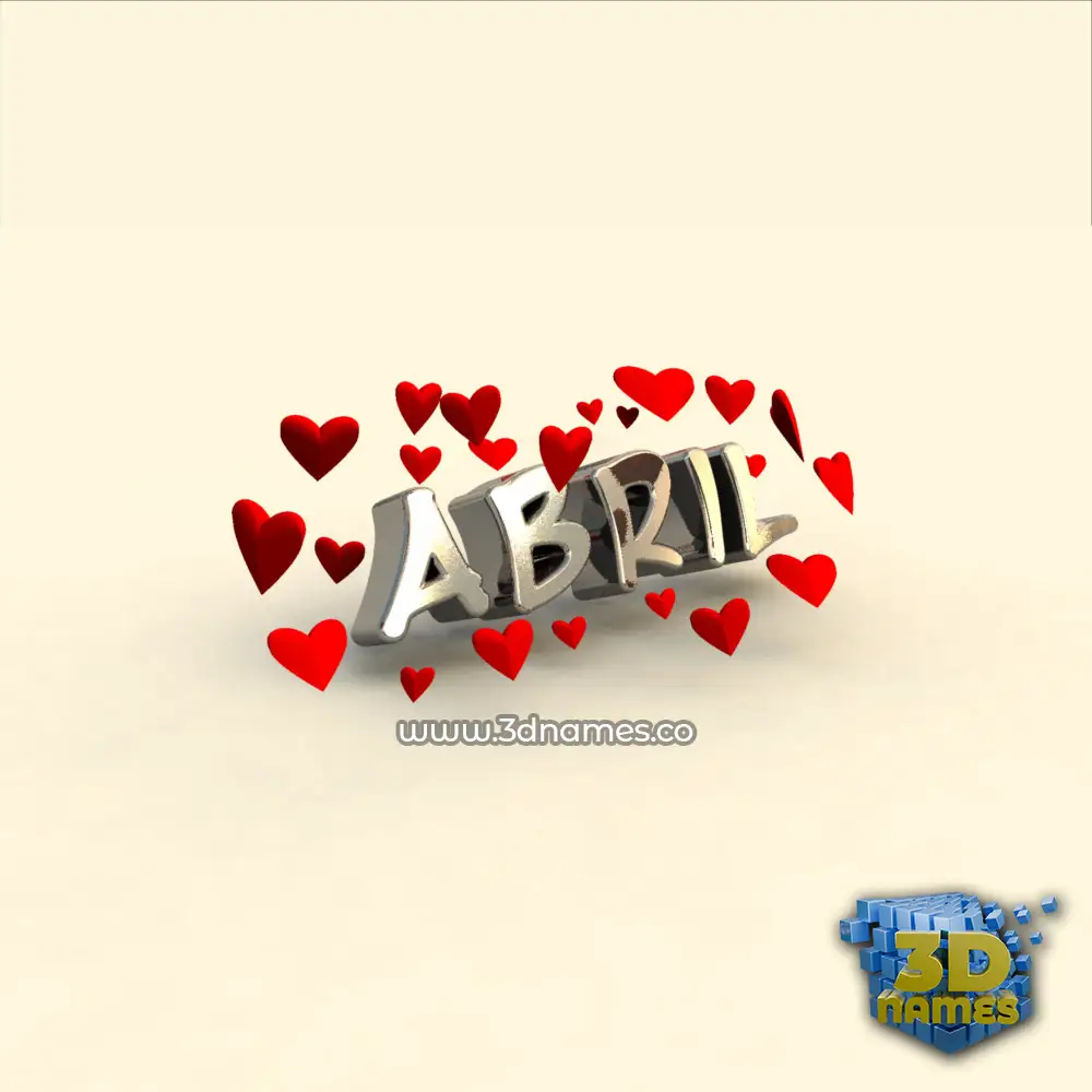 abril in In Love style - 3D name wallpaper