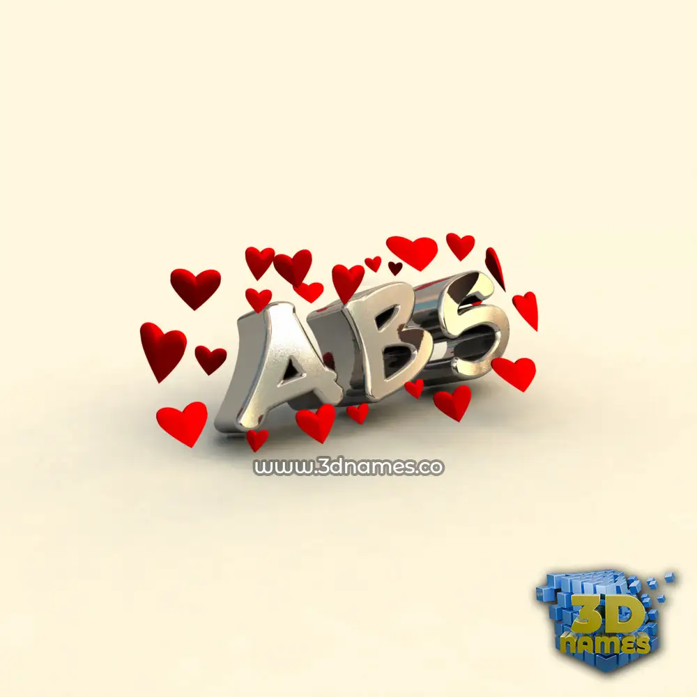 abs in In Love style - 3D name wallpaper