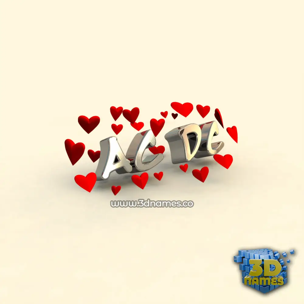 ac dc in In Love style - 3D name wallpaper
