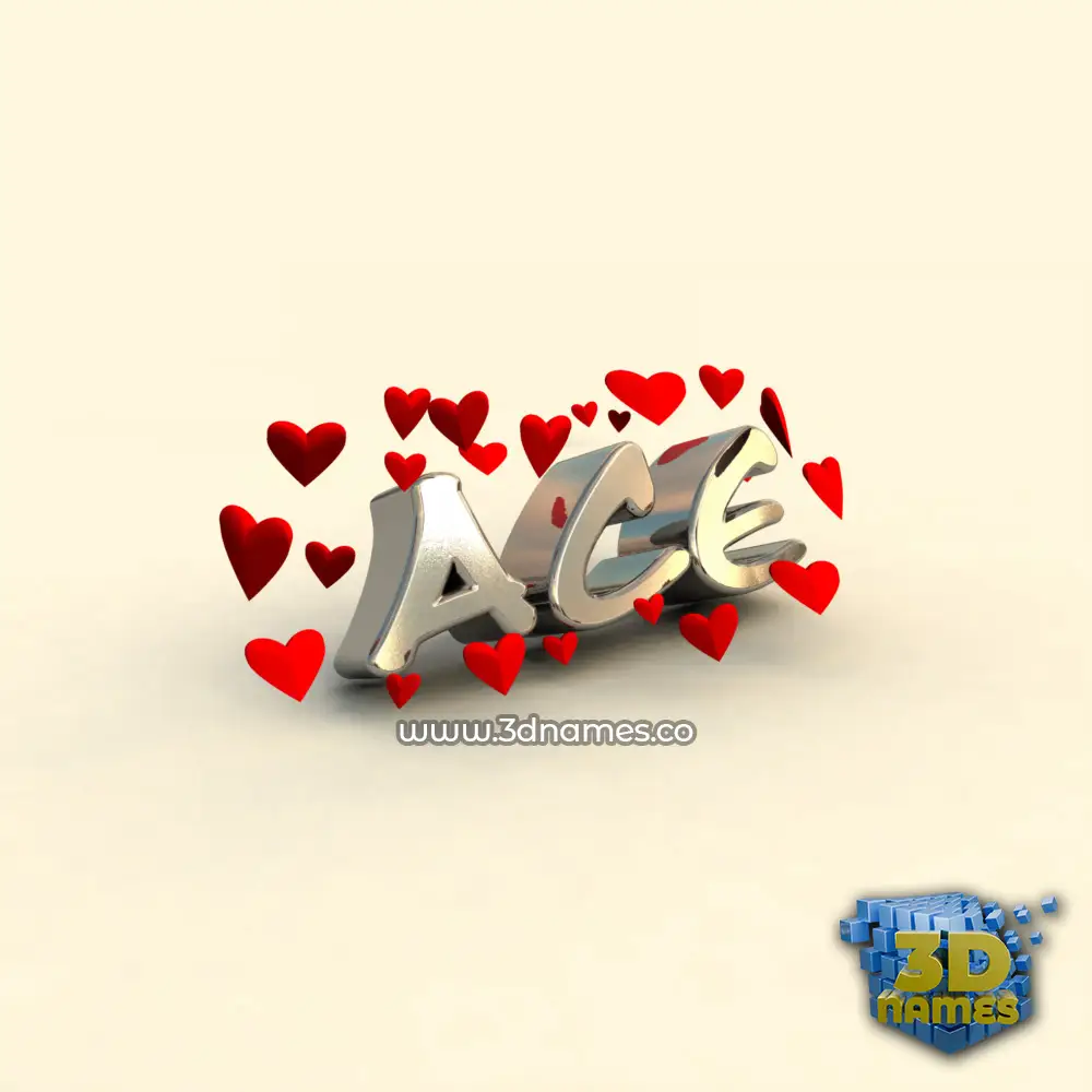 ace in In Love style - 3D name wallpaper