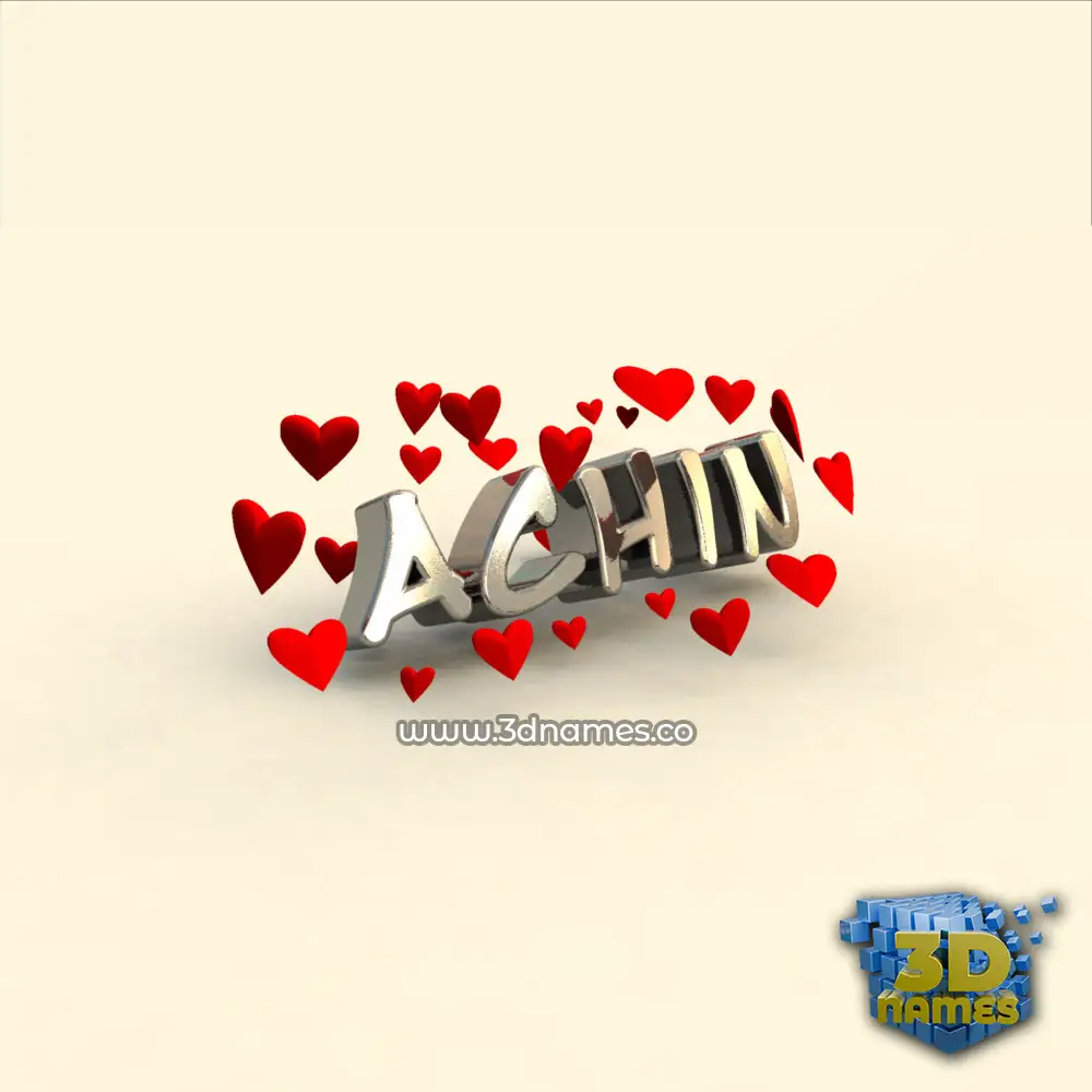 achin in In Love style - 3D name wallpaper
