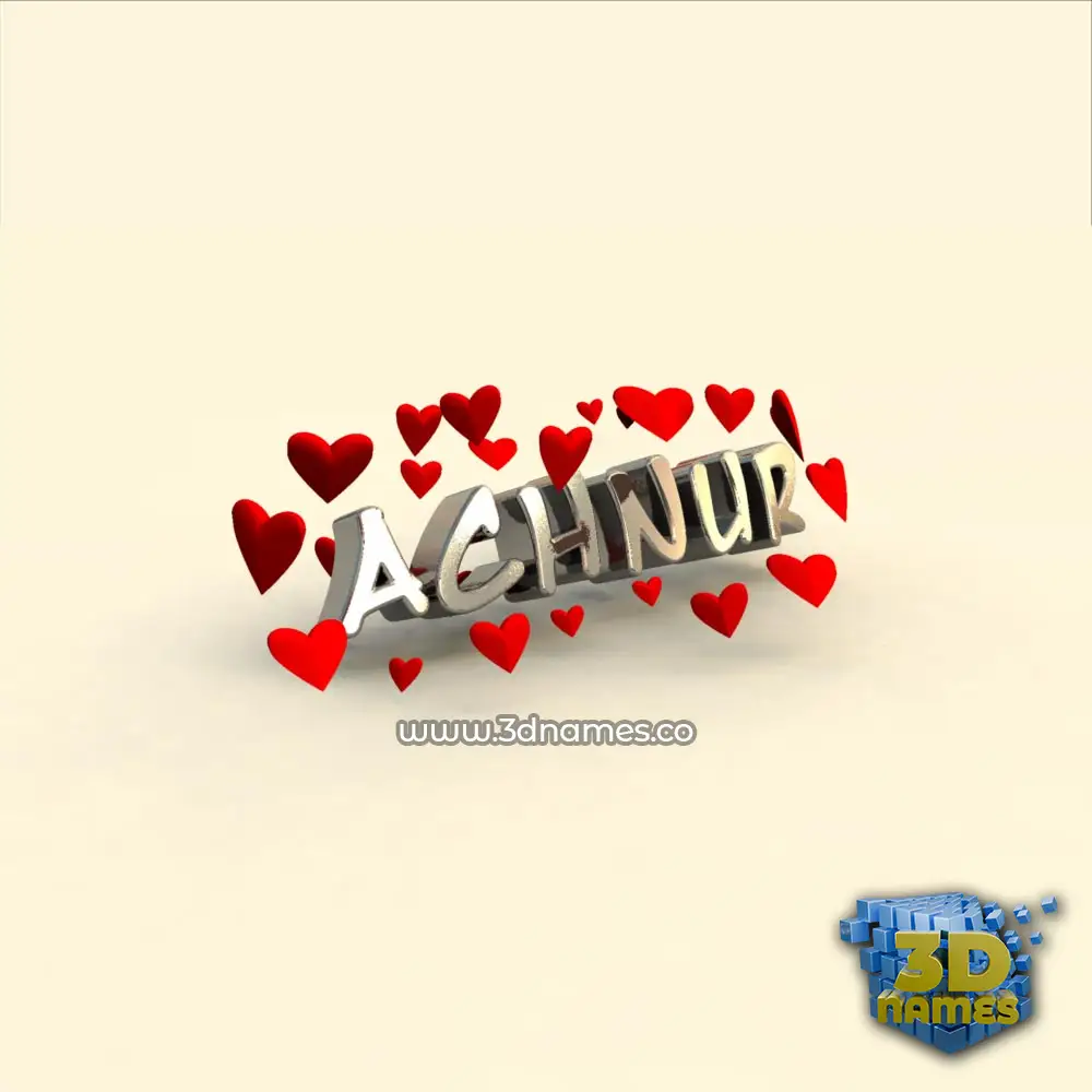 achnur in In Love style - 3D name wallpaper
