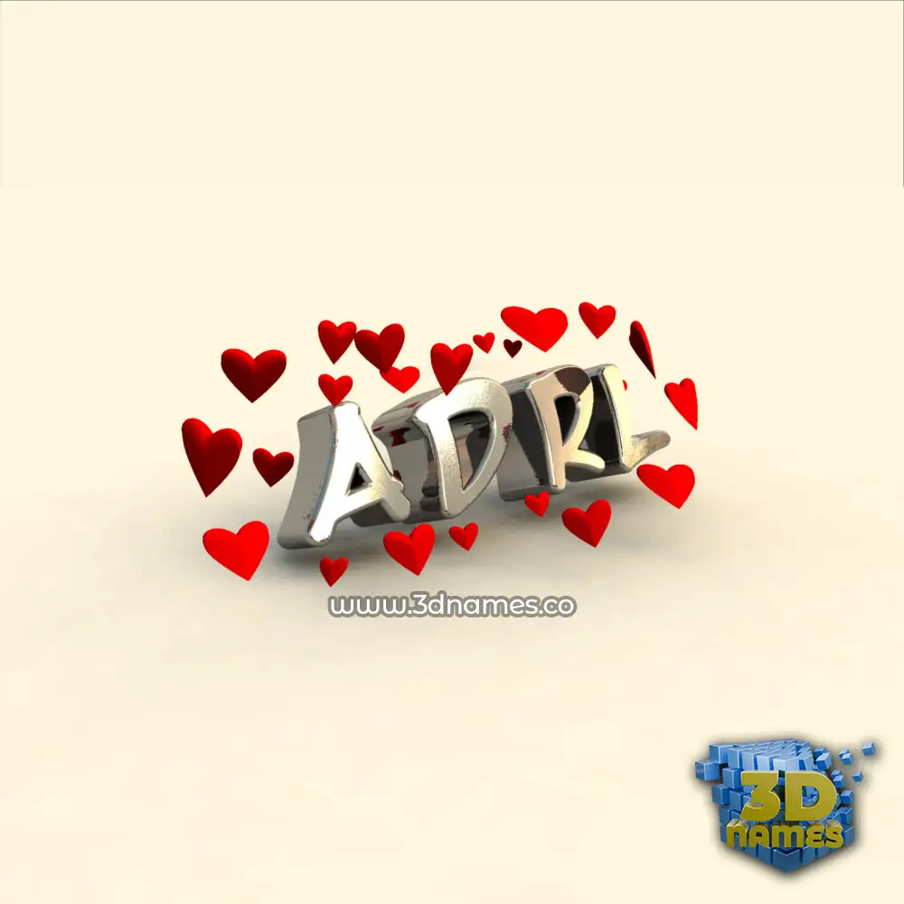 adrl in In Love style - 3D name wallpaper