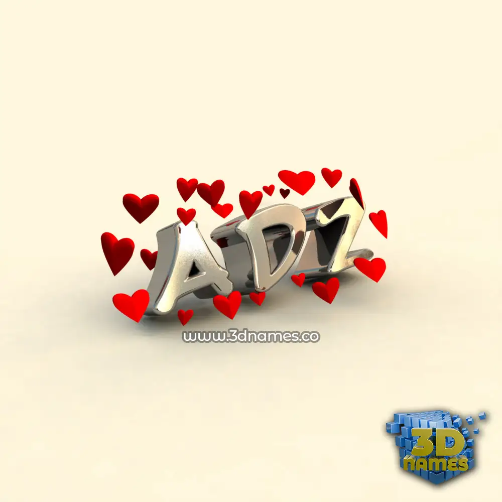 adz in In Love style - 3D name wallpaper