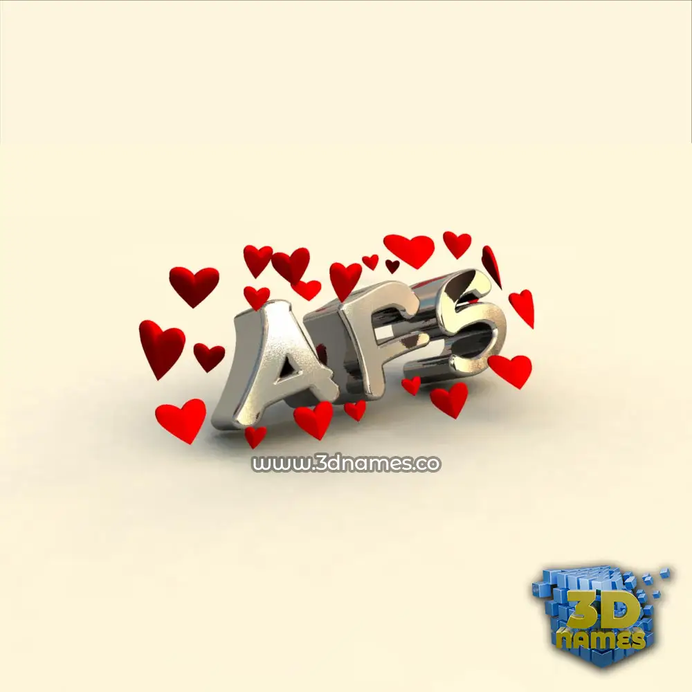 afs in In Love style - 3D name wallpaper