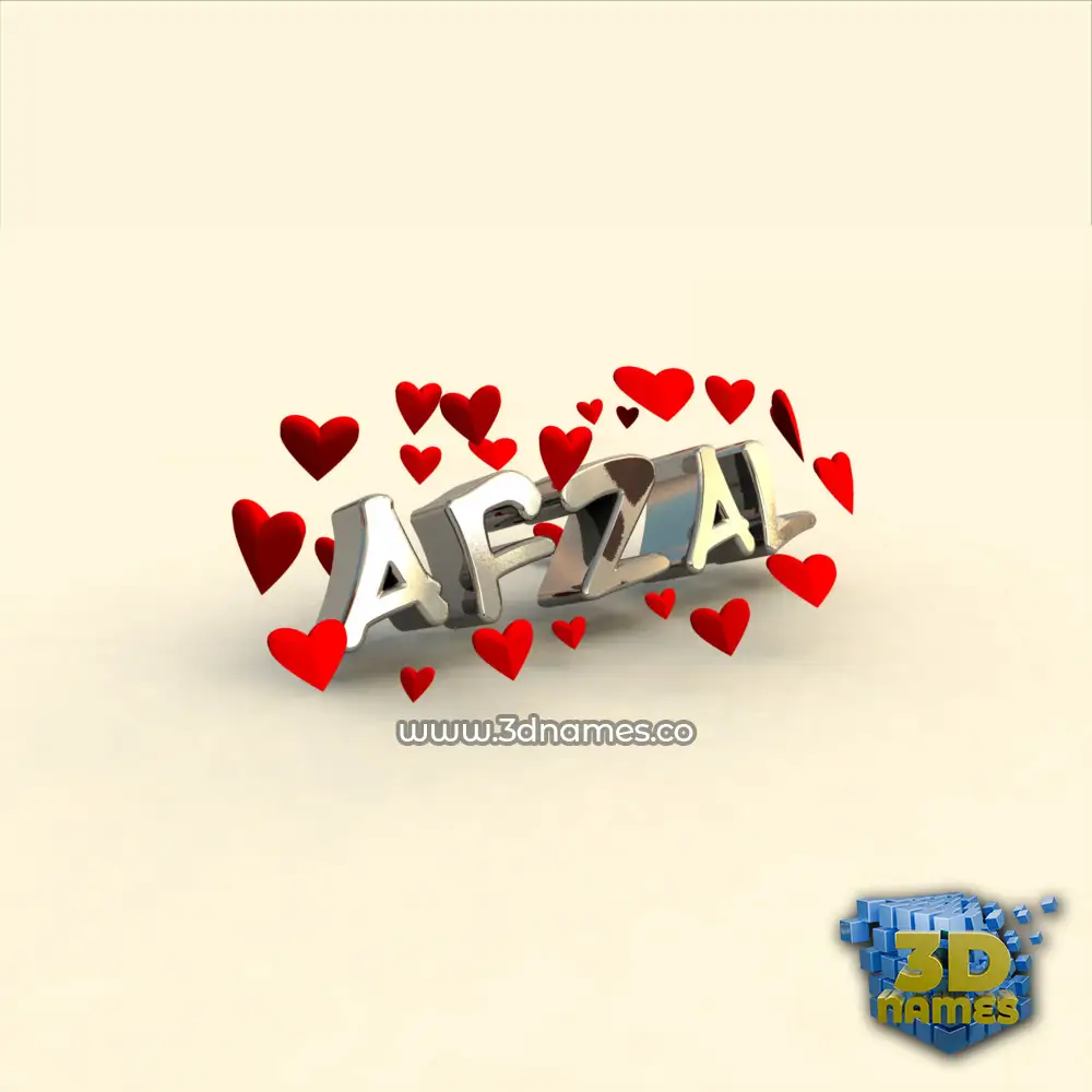 afzal in In Love style - 3D name wallpaper