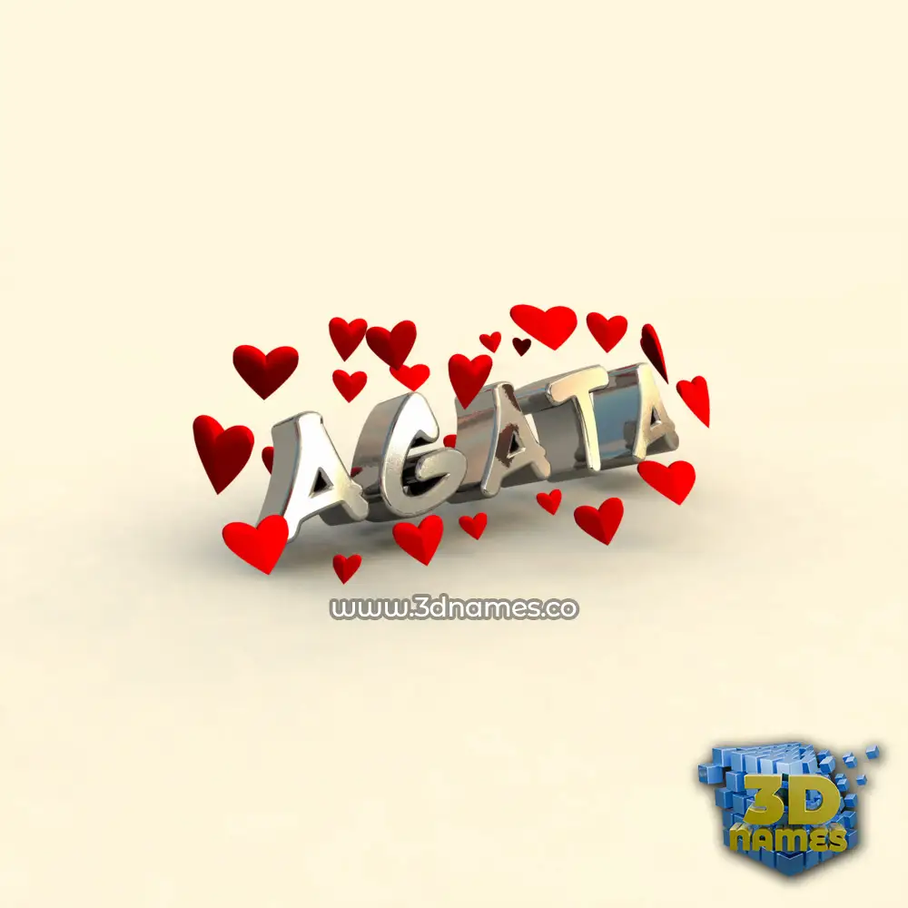 agata in In Love style - 3D name wallpaper