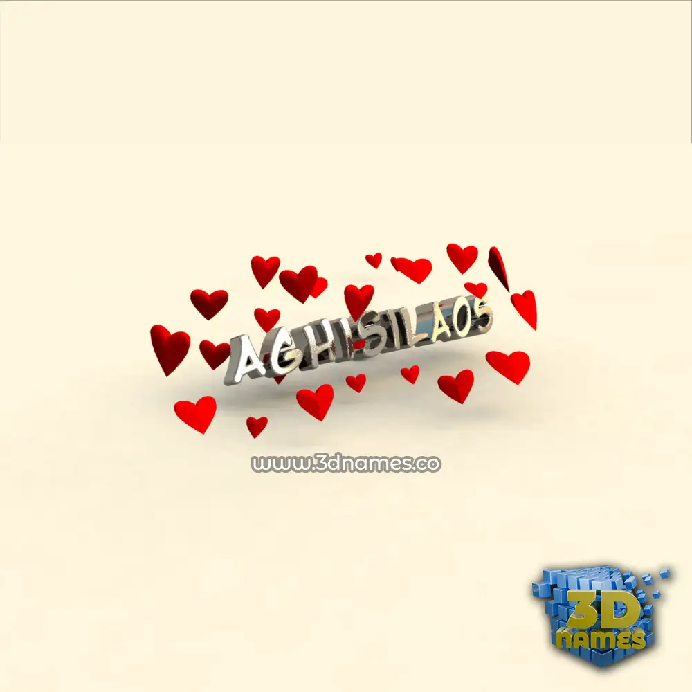 aghisilaos in In Love style - 3D name wallpaper