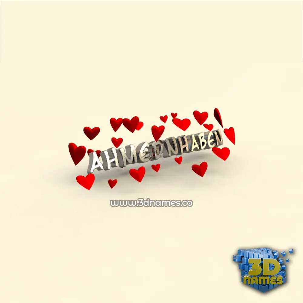 ahmednhaben in In Love style - 3D name wallpaper