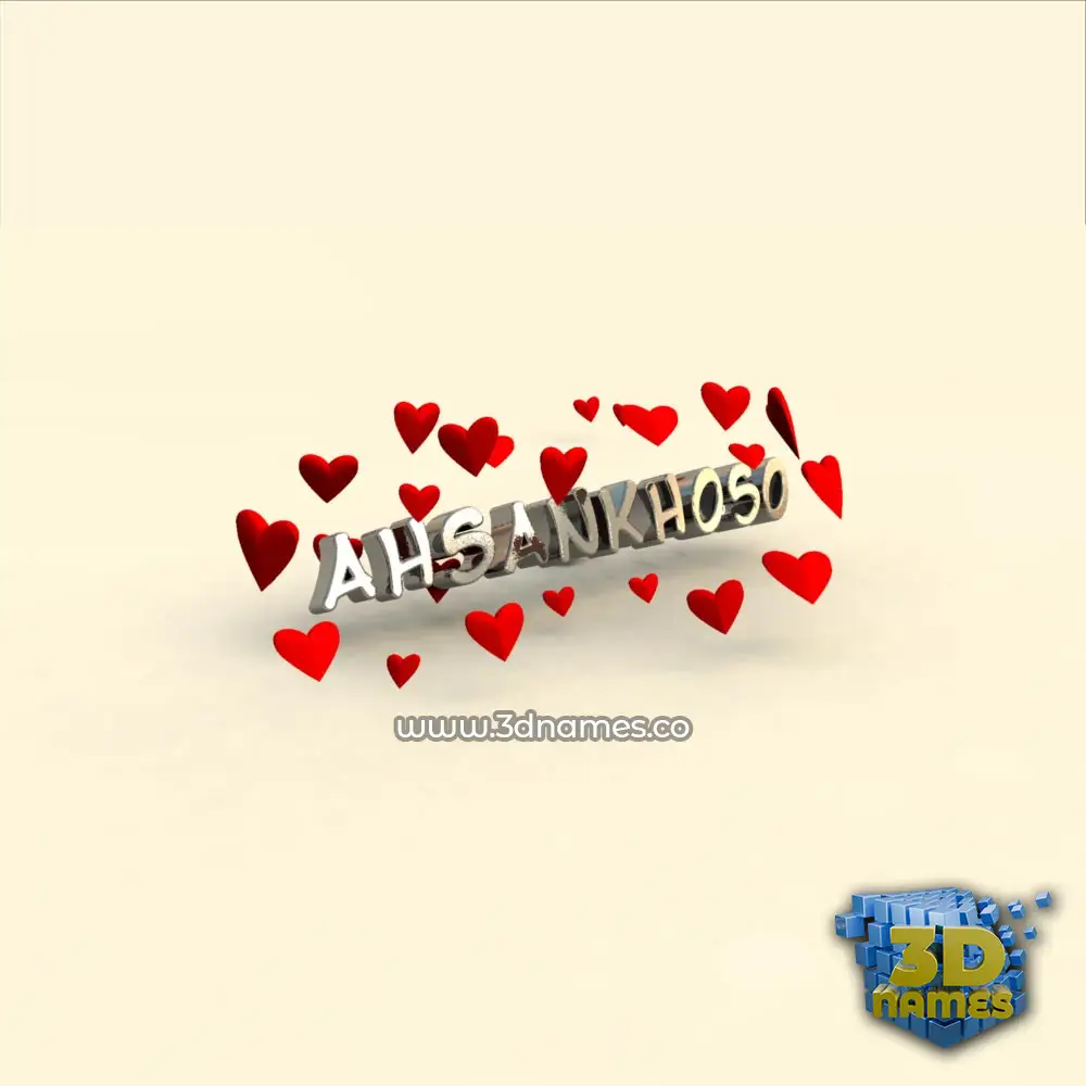 ahsankhoso in In Love style - 3D name wallpaper