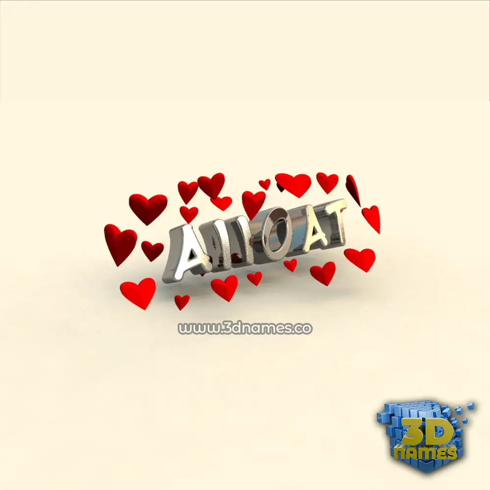 aiioat in In Love style - 3D name wallpaper