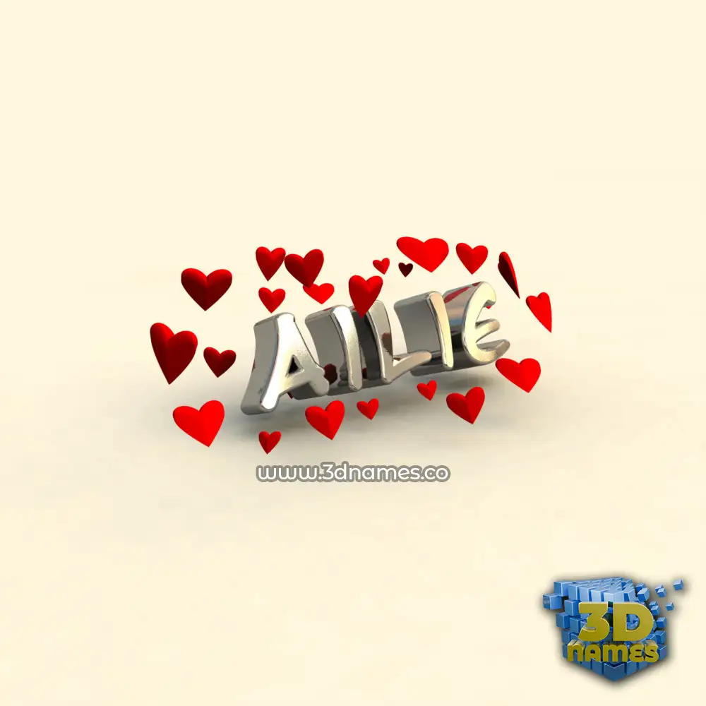 ailie in In Love style - 3D name wallpaper