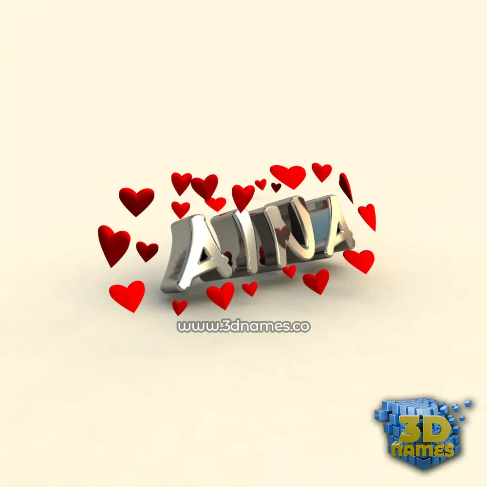 aina in In Love style - 3D name wallpaper