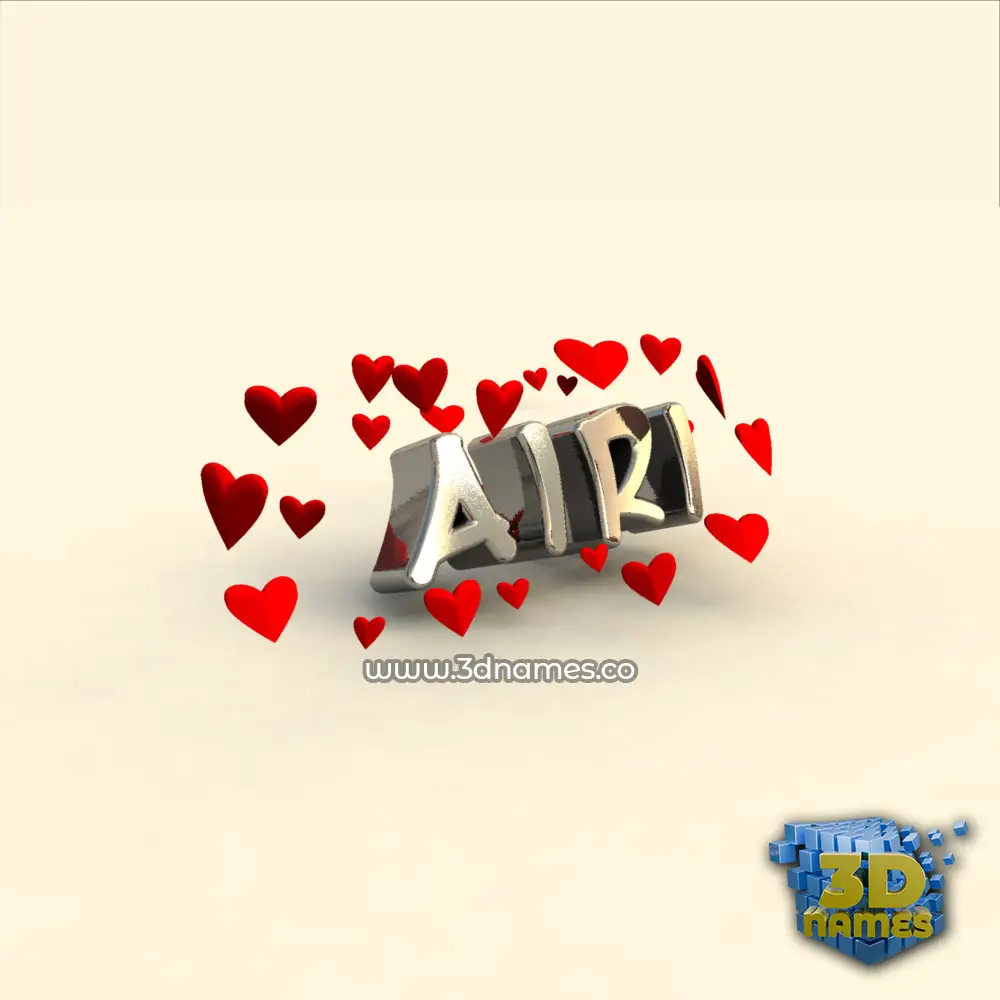 airi in In Love style - 3D name wallpaper