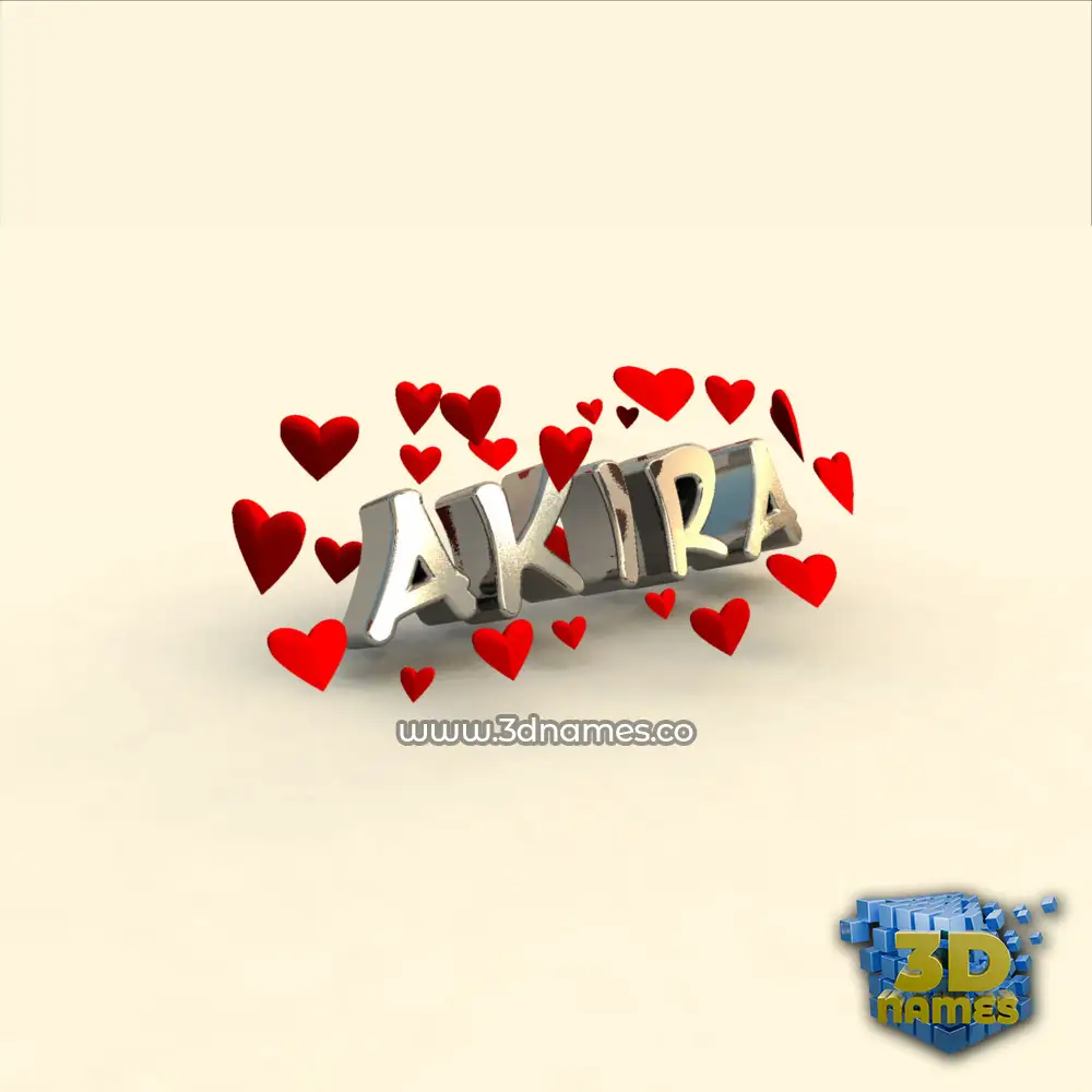 akira in In Love style - 3D name wallpaper