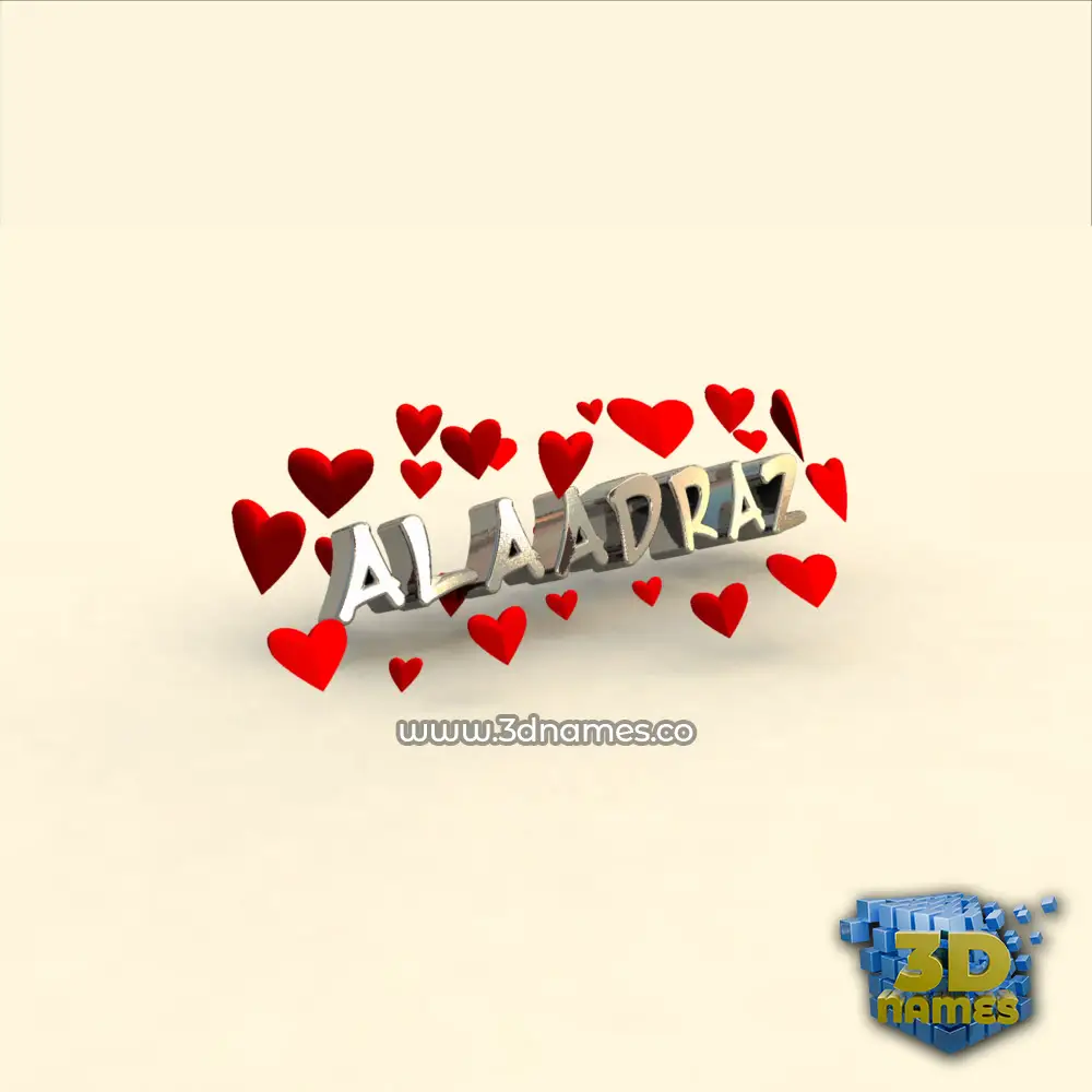 alaadraz in In Love style - 3D name wallpaper
