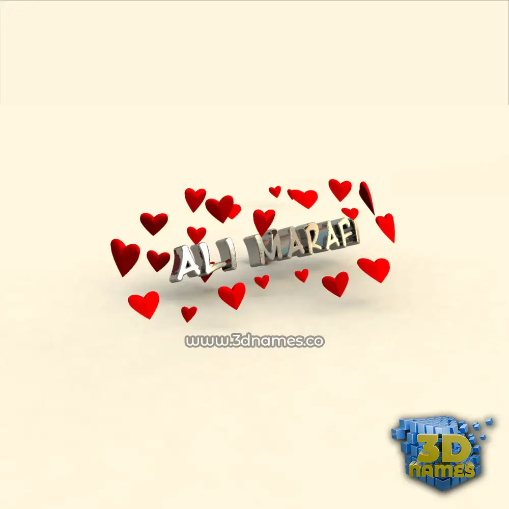 ali marafi in In Love style - 3D name wallpaper