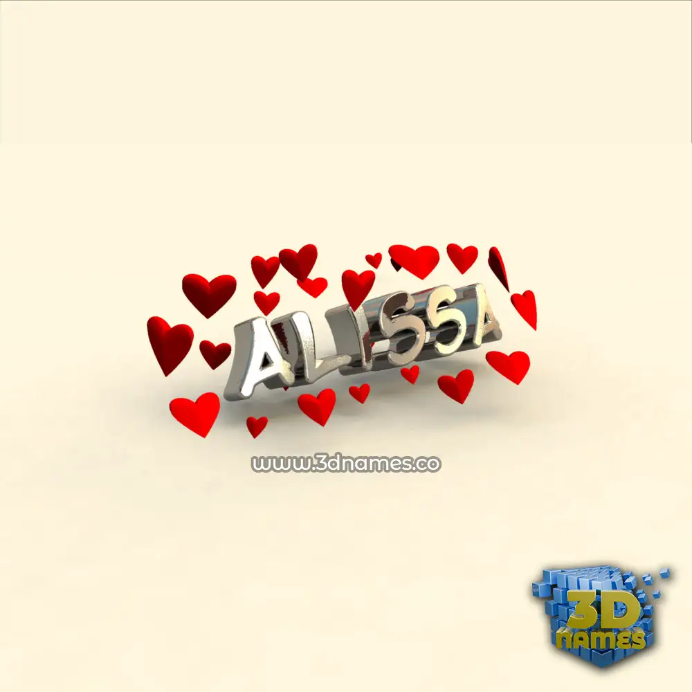 alissa in In Love style - 3D name wallpaper