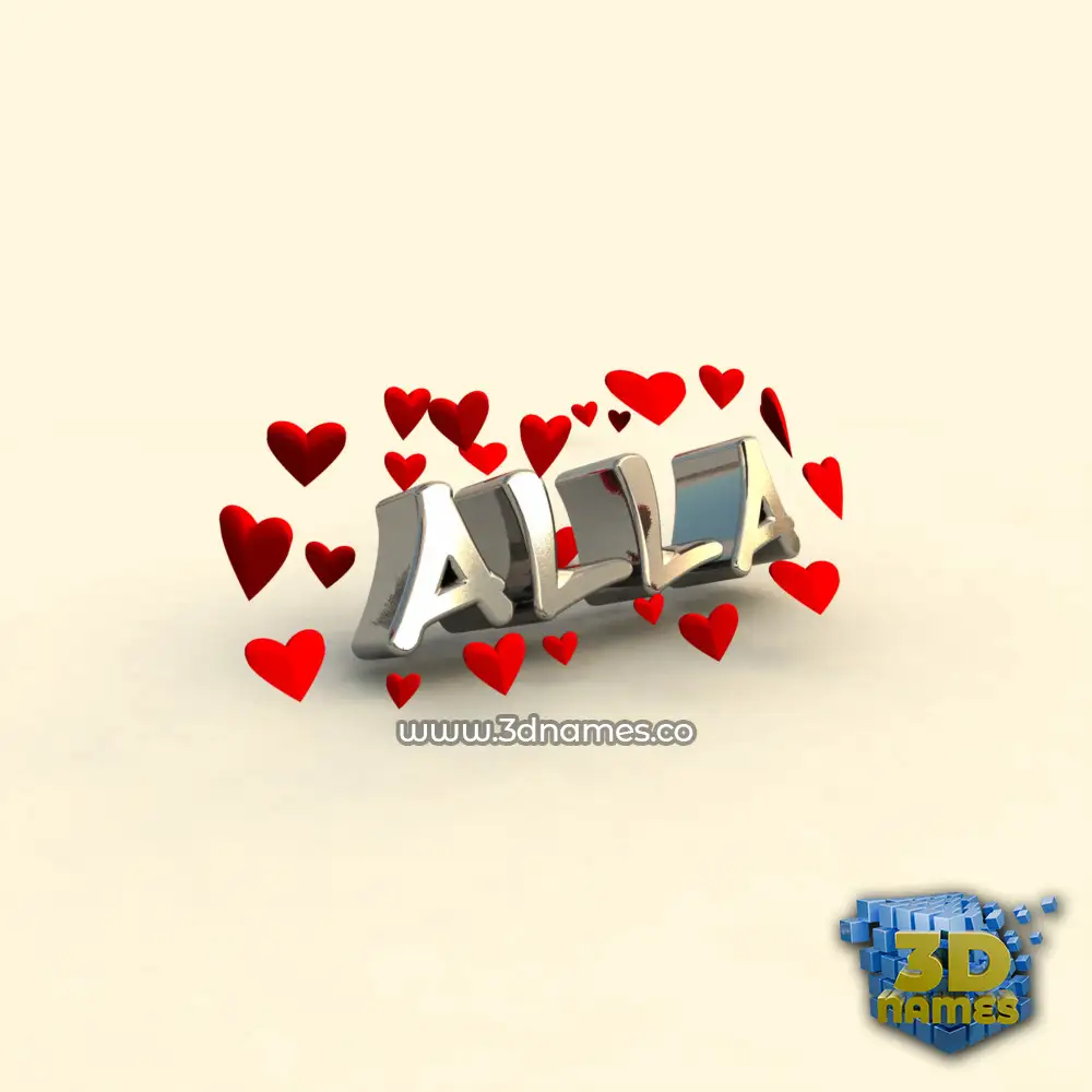 alla in In Love style - 3D name wallpaper