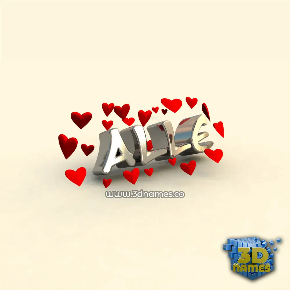 alle in In Love style - 3D name wallpaper