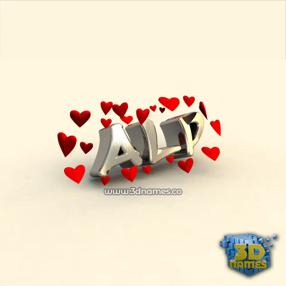 alp in In Love style - 3D name wallpaper