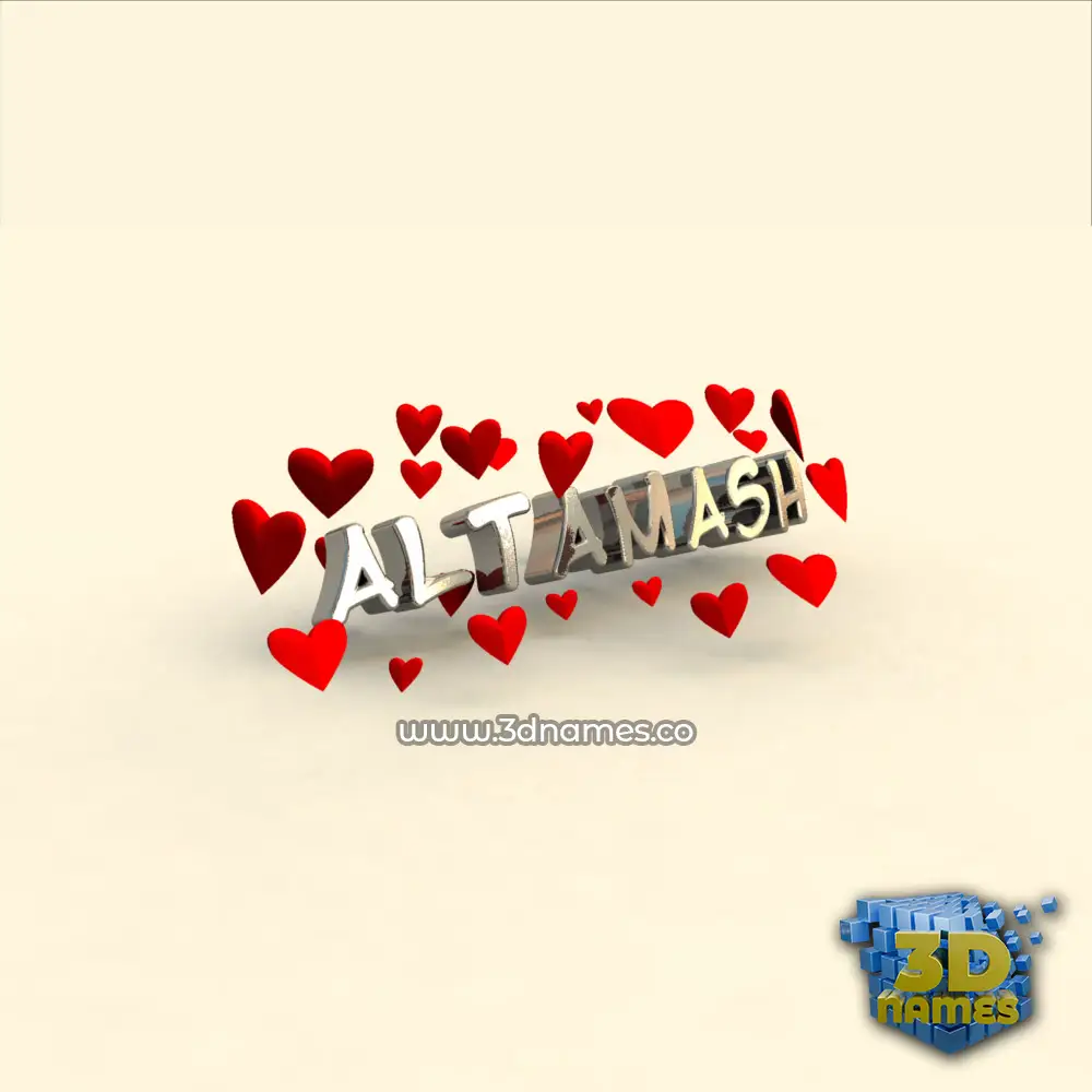 altamash in In Love style - 3D name wallpaper
