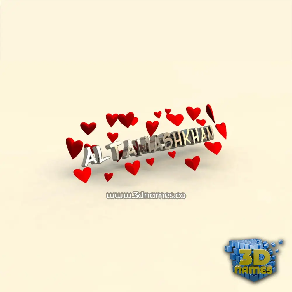 altamashkhan in In Love style - 3D name wallpaper