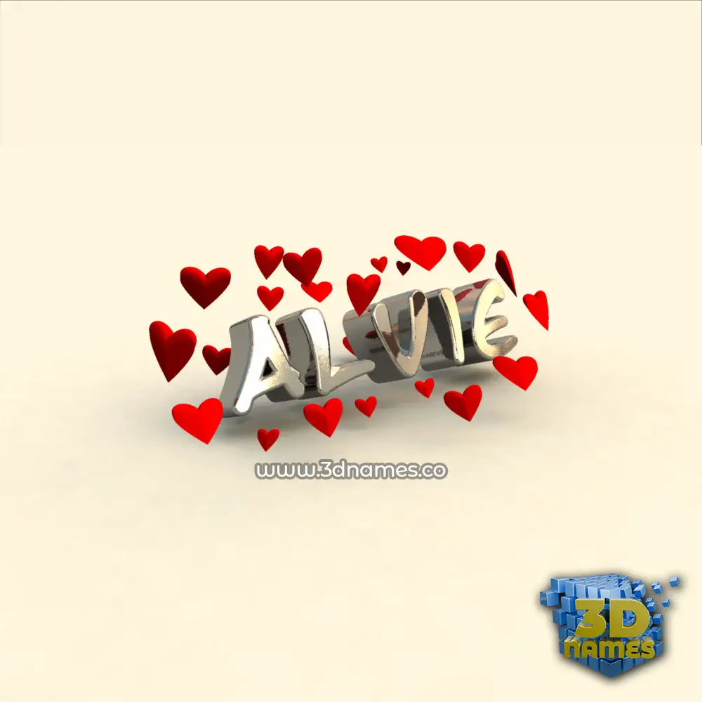 alvie in In Love style - 3D name wallpaper