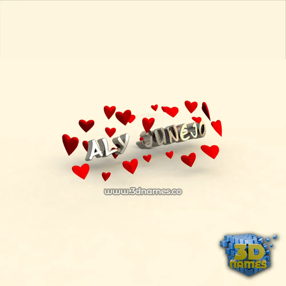 aly junejo in In Love style - 3D name wallpaper