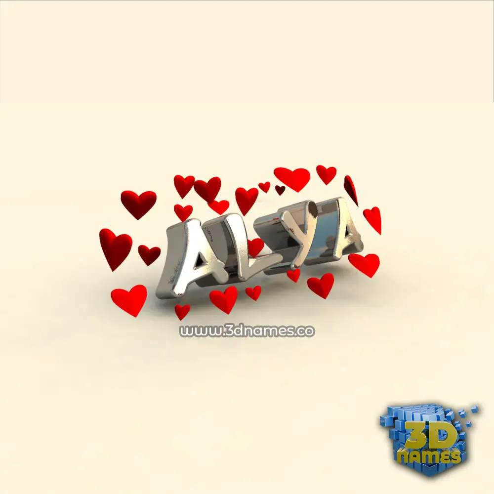 alya in In Love style - 3D name wallpaper