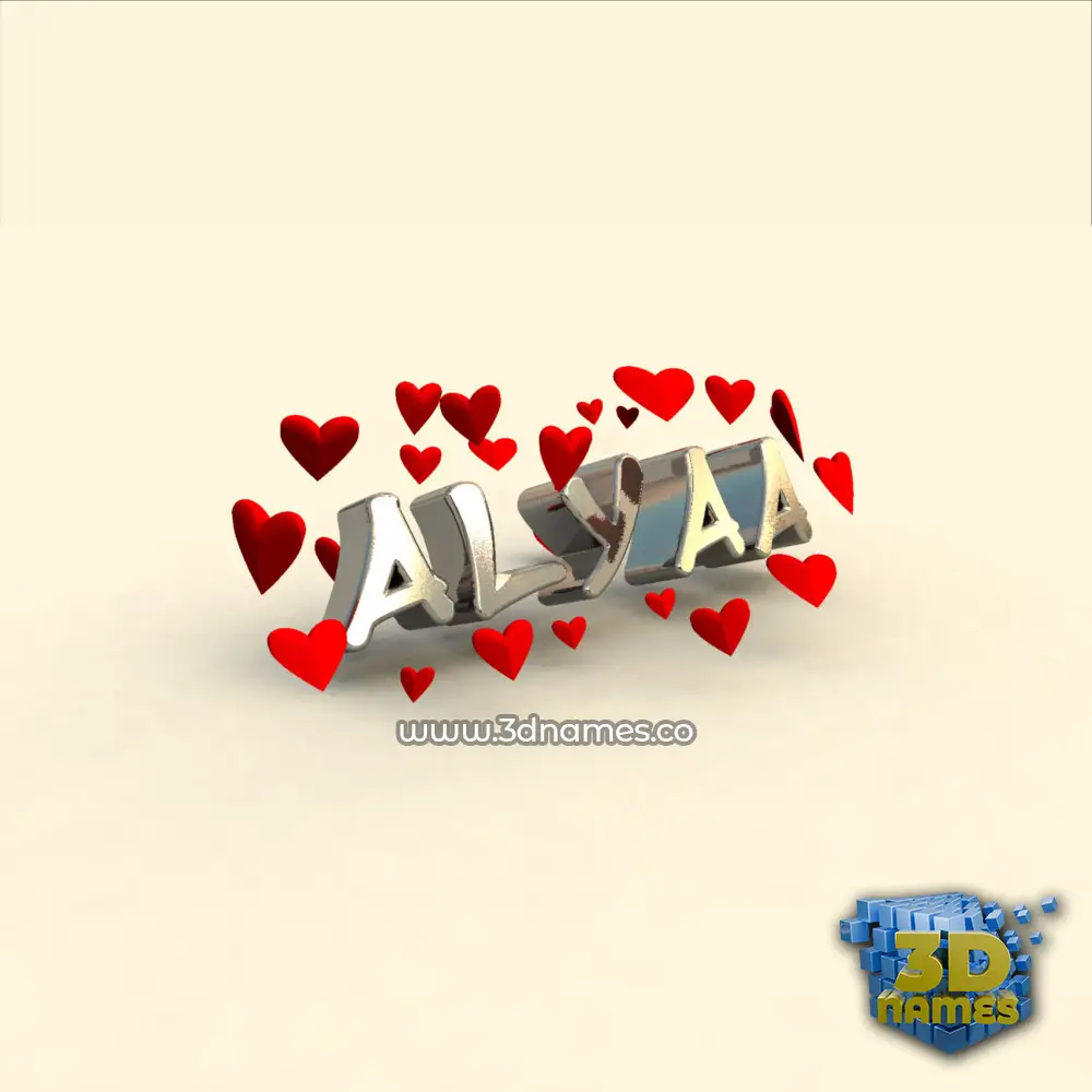 alyaa in In Love style - 3D name wallpaper