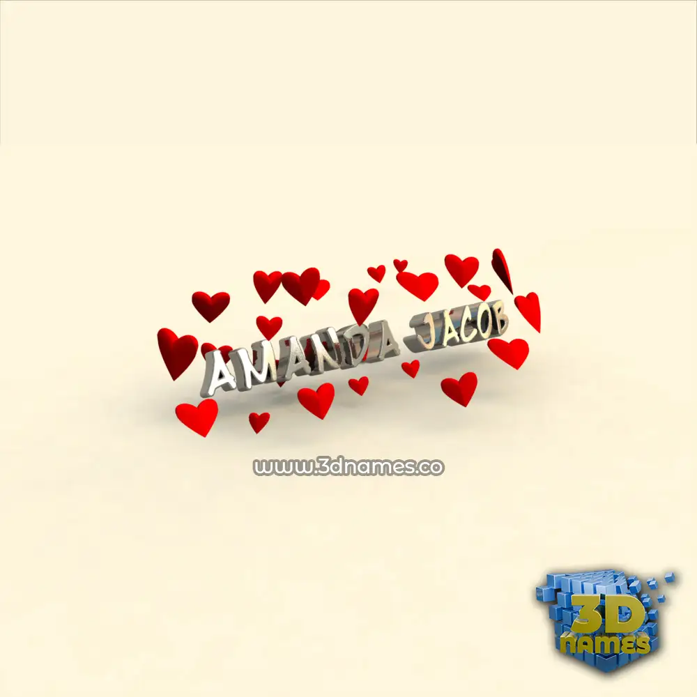 amanda jacob in In Love style - 3D name wallpaper