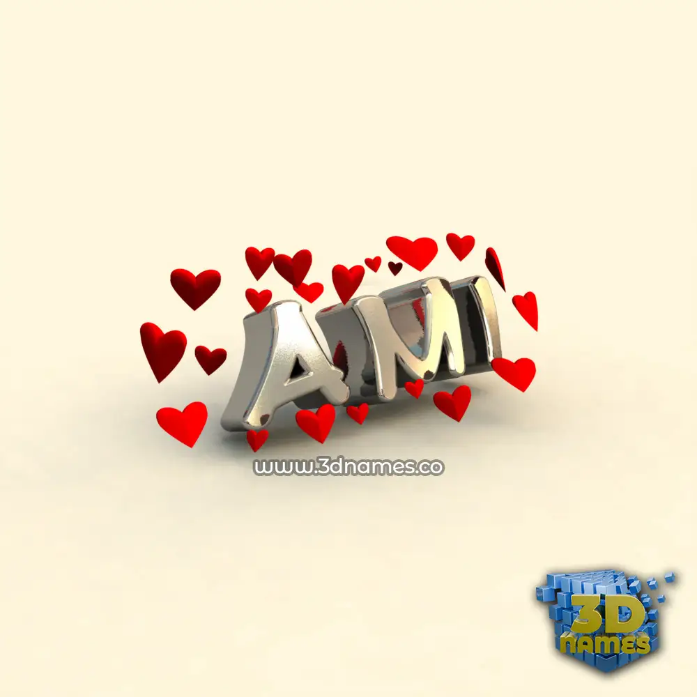 ami in In Love style - 3D name wallpaper
